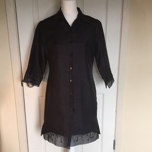 100% Silk Black Tunic